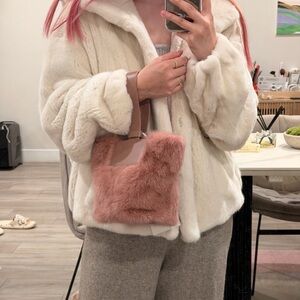 Pink Mink Fur Handbag